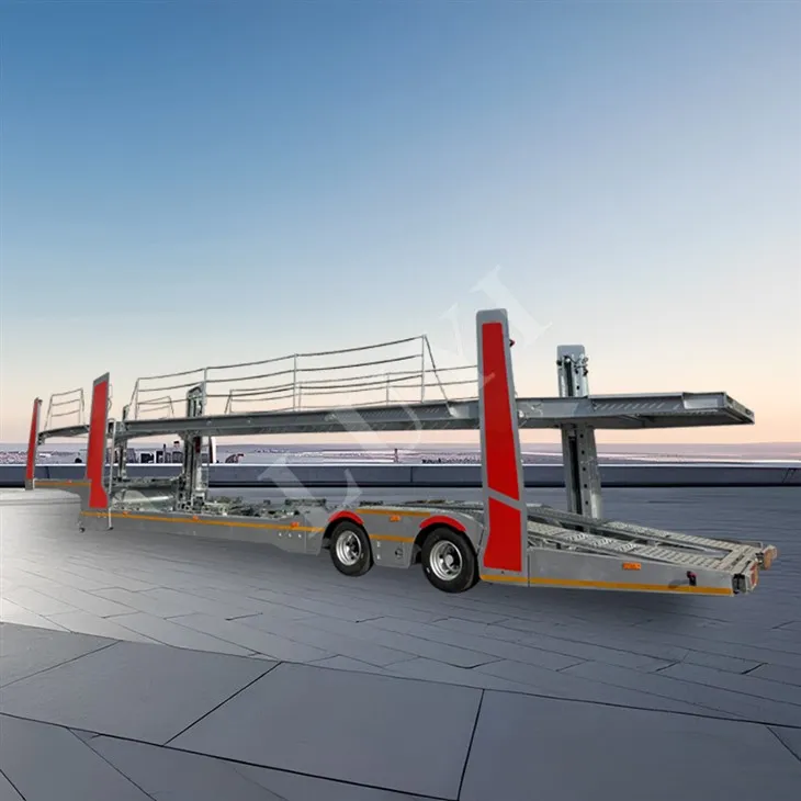 2 broses galfaneiddio echel yn cario 8 trelar lled -drafnidiaeth ceir