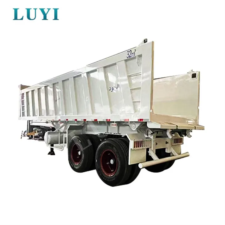 Trelar Tryc 2 Echel o Ansawdd Uchel Trelar Lled-Dwmp yn y Cefn