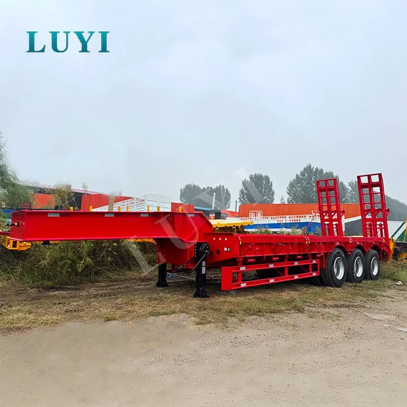3-Echel 40-tunnell Gooseneck Flatbed Semi-treille