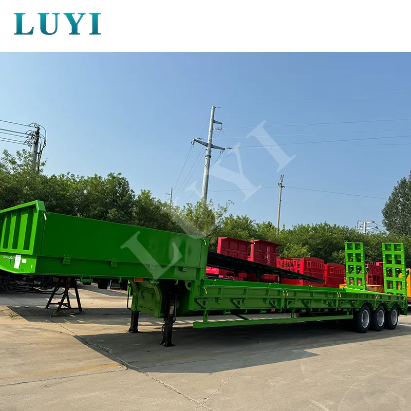 3-Echel Lled-ôl-gerbyd Gwely Isel