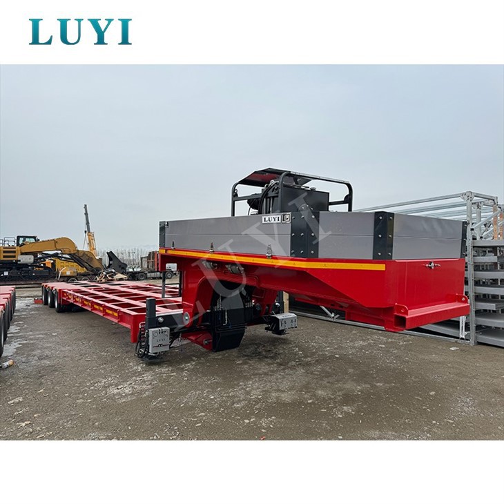 4 Axle Gooseneck Heavy Duty Low Bed Semi Trailer With A Load Capacity Of 80-100 Tons best 4 Axle Gooseneck Heavy Duty Low Bed Semi Trailer With A Load Capacity Of 80-100 Tons best
