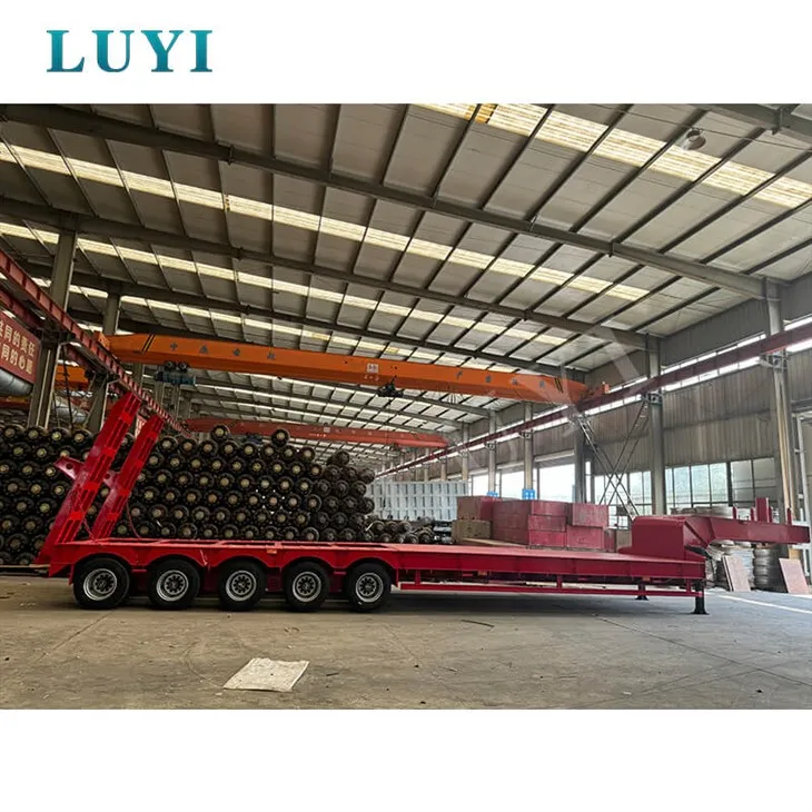 Trelar pum{0}}gwifren Deg-Gooseneck Low Flat Semi-trelar