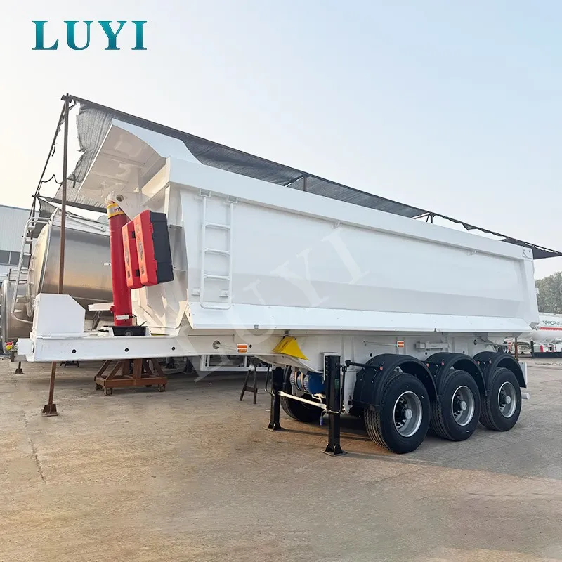Three-axle U-shaped Hydraulic Adjustable Rear-tipping Semi-trailer price