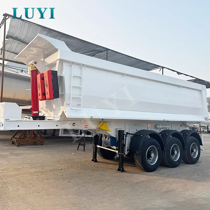 Three-axle U-shaped Hydraulic Adjustable Rear-tipping Semi-trailer factory