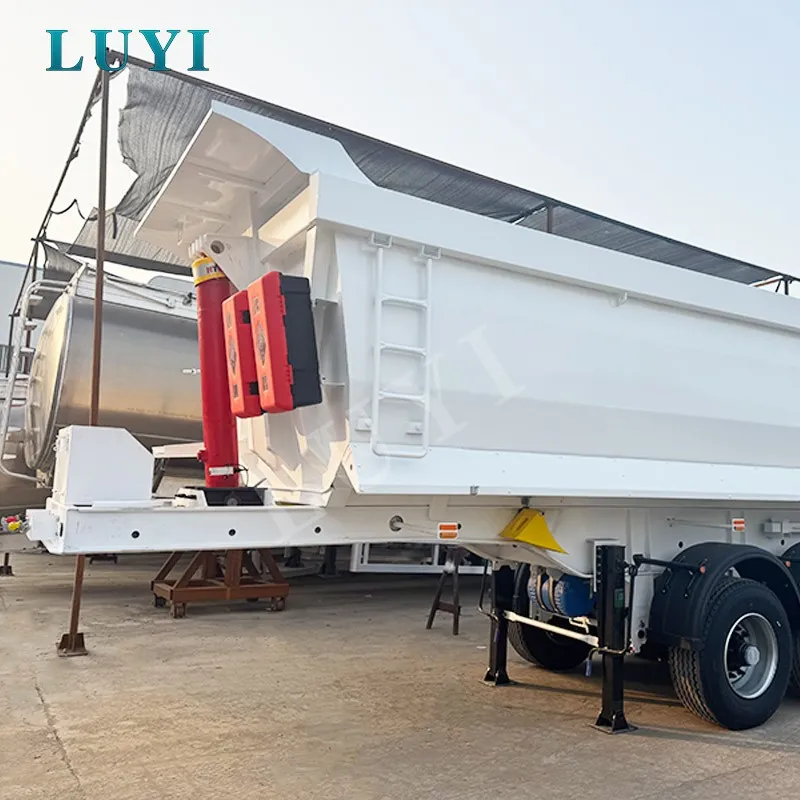 Three-axle U-shaped Hydraulic Adjustable Rear-tipping Semi-trailer high quality
