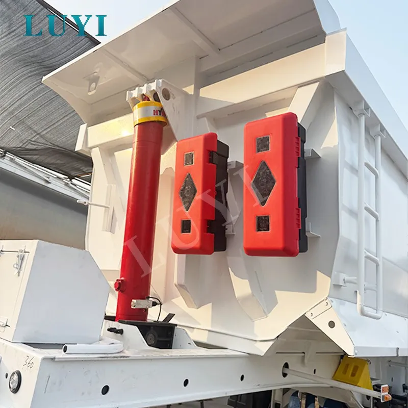 Three-axle U-shaped Hydraulic Adjustable Rear-tipping Semi-trailer high quality